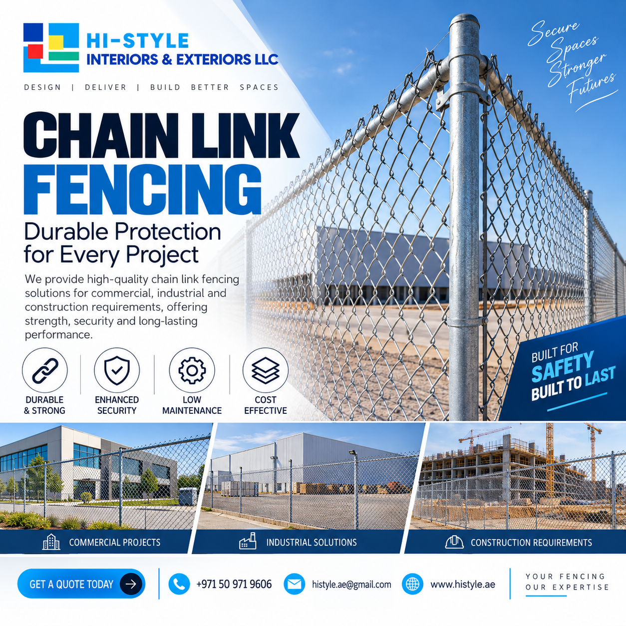 Chain Link Fencing in UAE by Hi Style