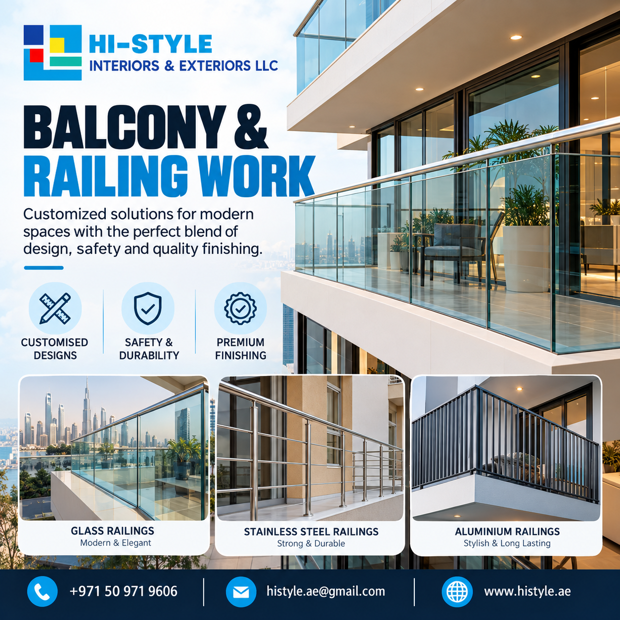 Balcony & Railing Work in UAE by Hi Style